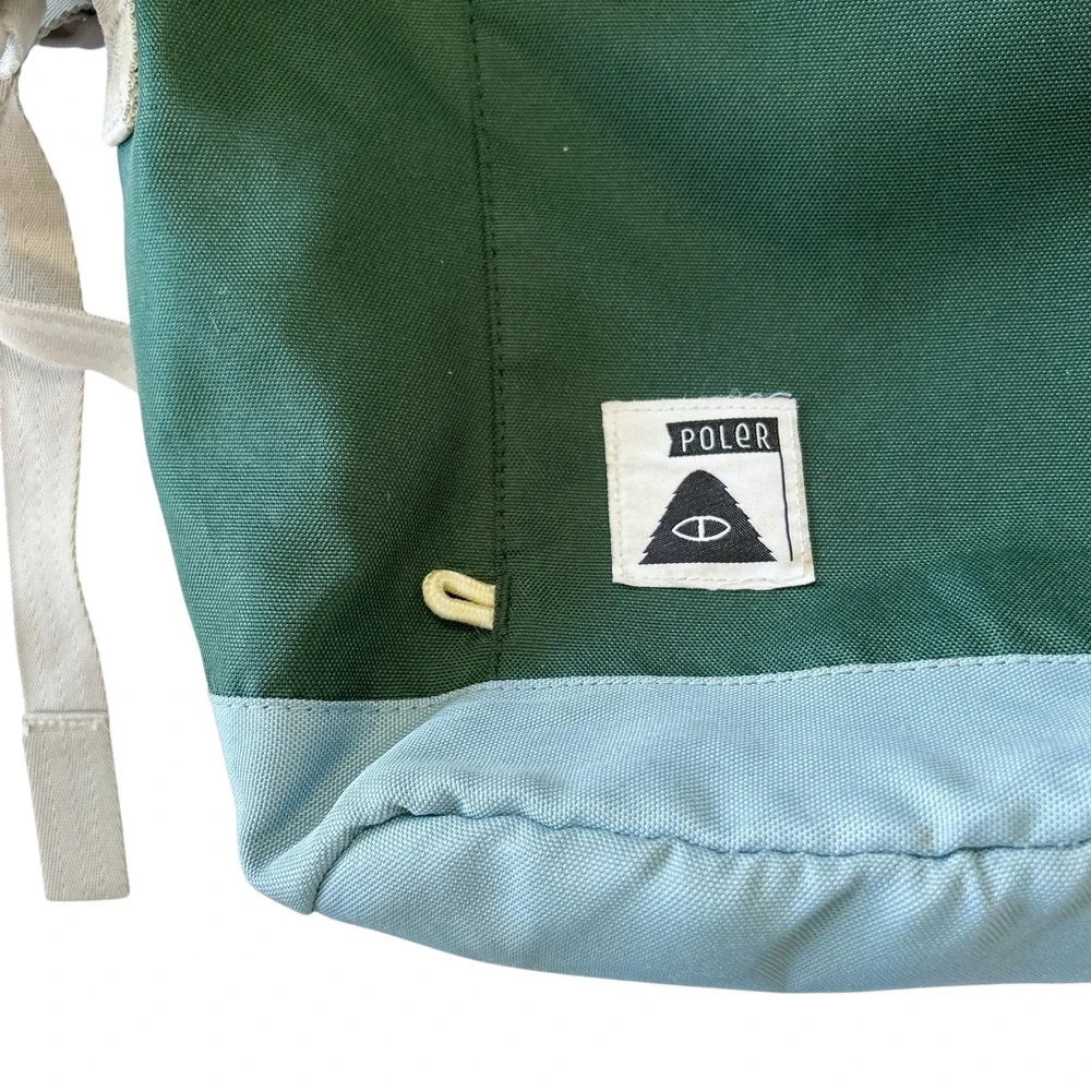 Poler Rolltop Backpack in‎ Dark Green Casual Hiking School Canvas Adjustable